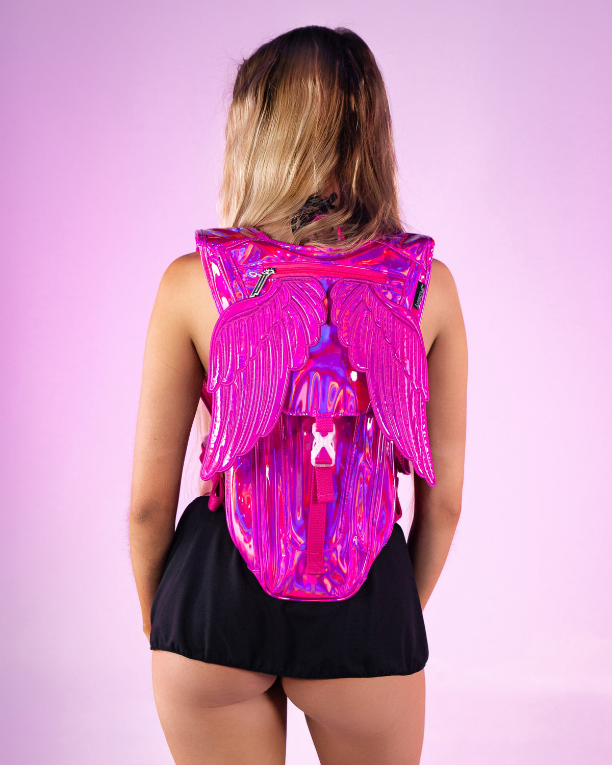 Laser Pink Angel Wings Hydration Backpack