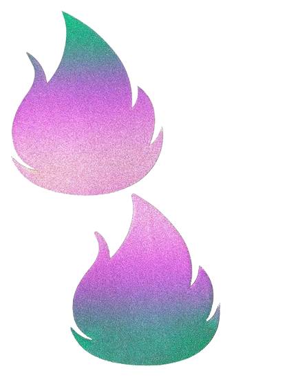 Flash Reflective Multicolor Flirty Flame Pasties - Rave Wonderland
