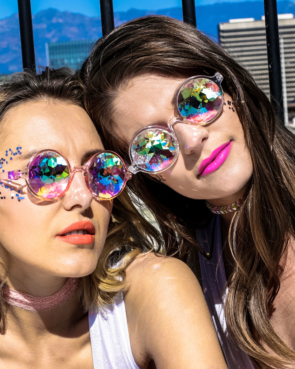 Retro Round Kaleidoscope Glasses - Rave Wonderland