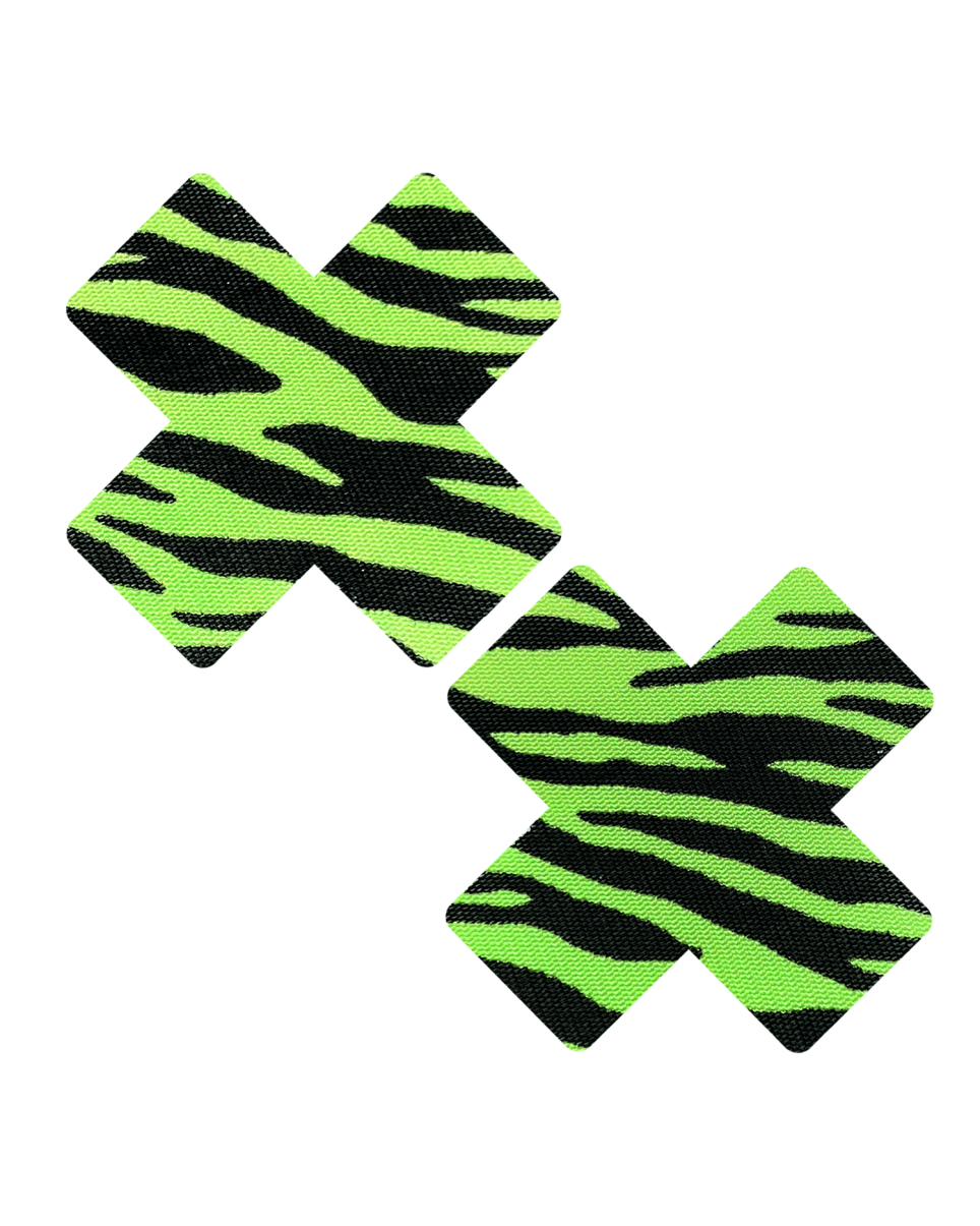 Neon Green Zebra UV Reactive Pasties