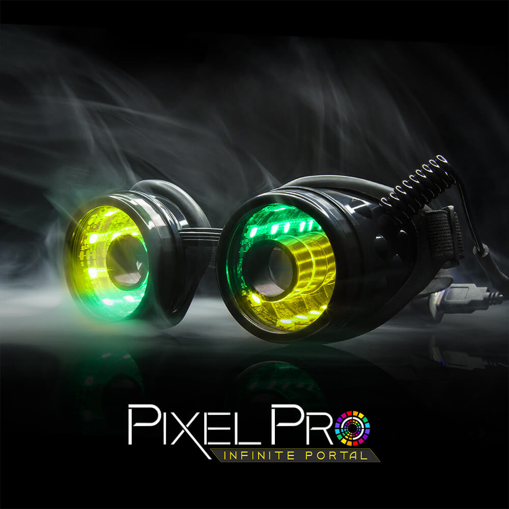 GloFX Pixel Pro Infinite Portal Goggles - Rave Wonderland