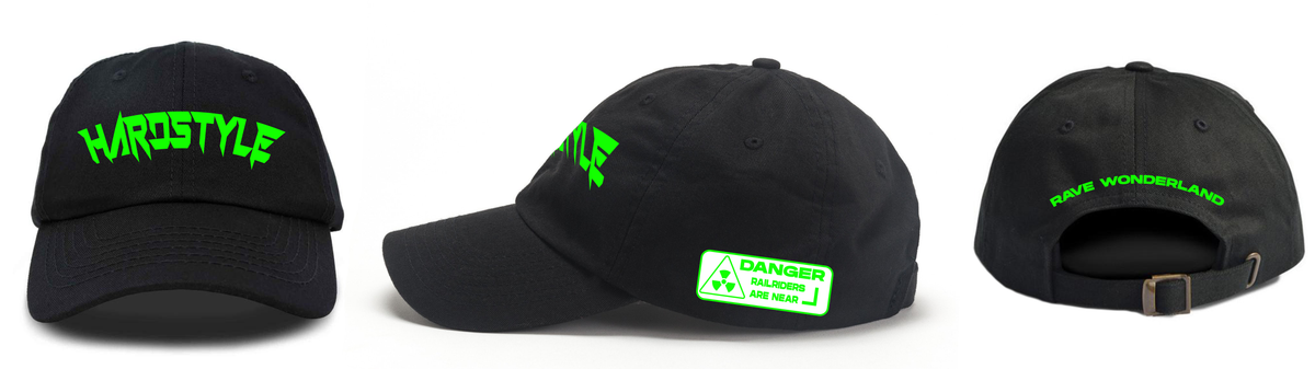 Hardstyle Railrider Green Blacklight Dad Hat