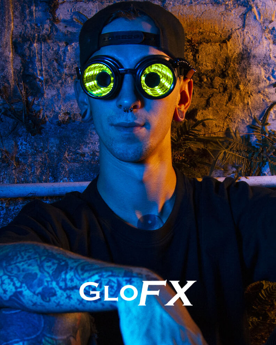 GloFX Pixel Pro Infinite Portal Goggles - Rave Wonderland