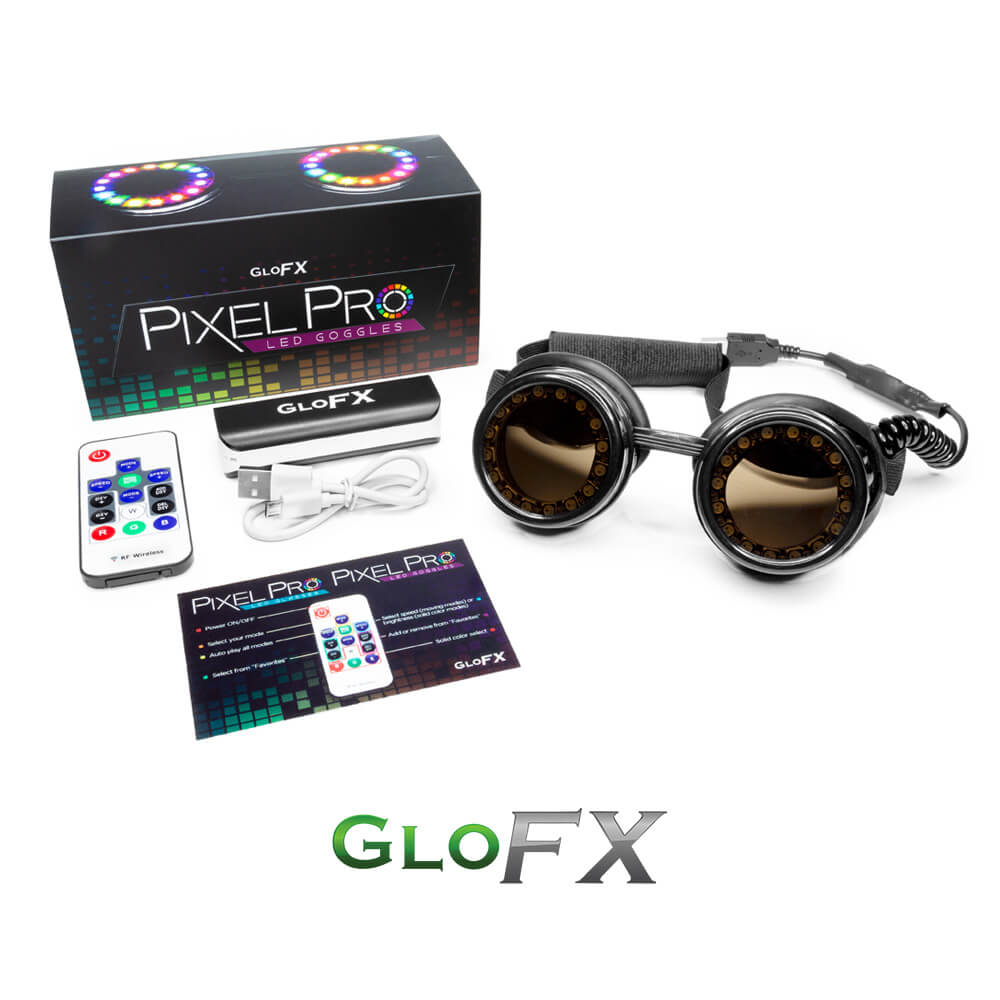 GloFX Pixel Pro LED Goggles - Rave Wonderland