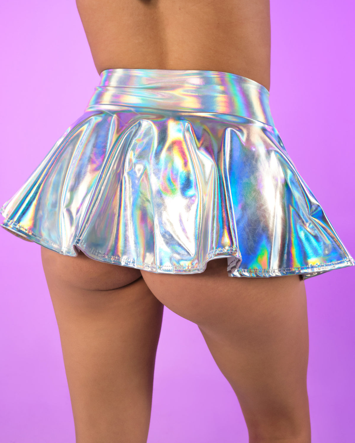 Silver Holo Mini Skirt