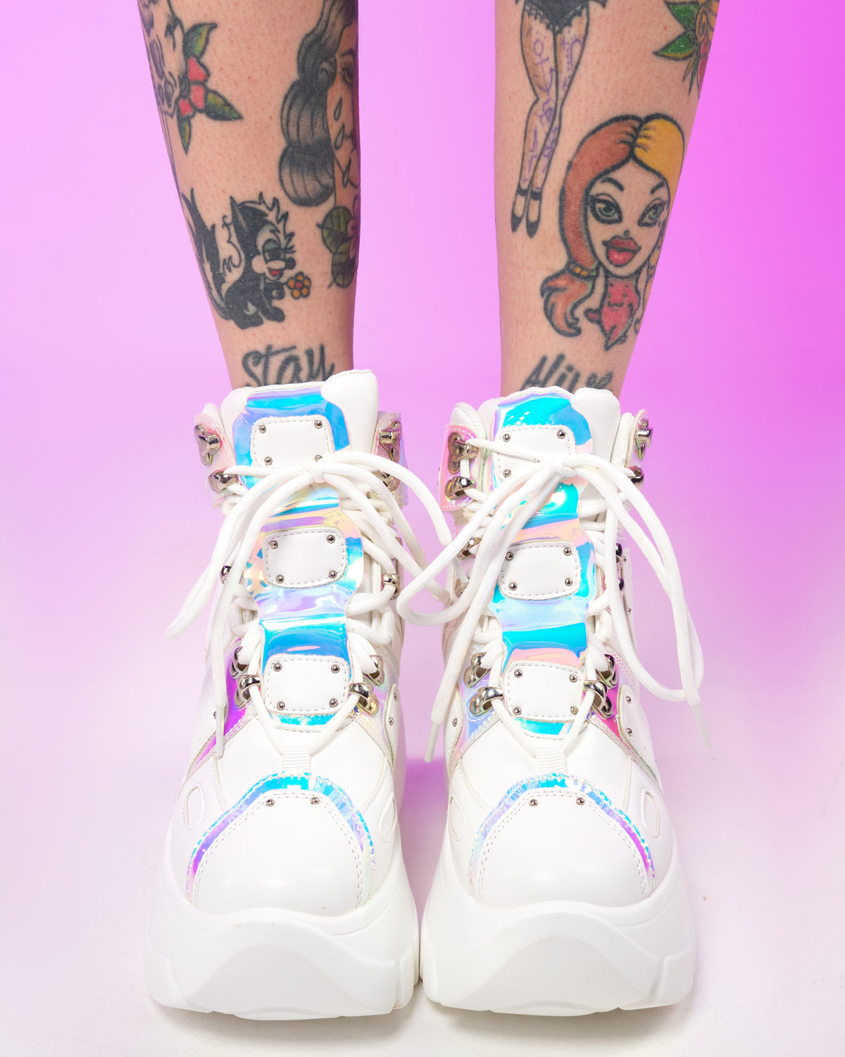 White Passion Fruit Wedge Sneakers