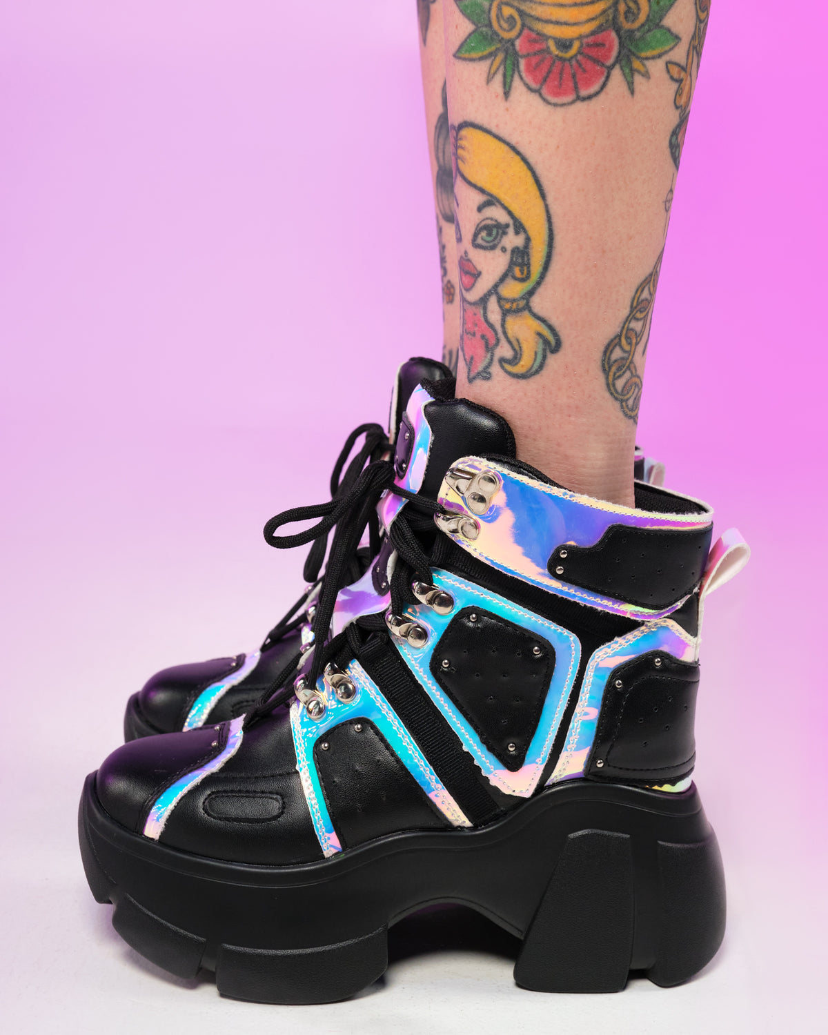 Black Passion Fruit Wedge Sneakers
