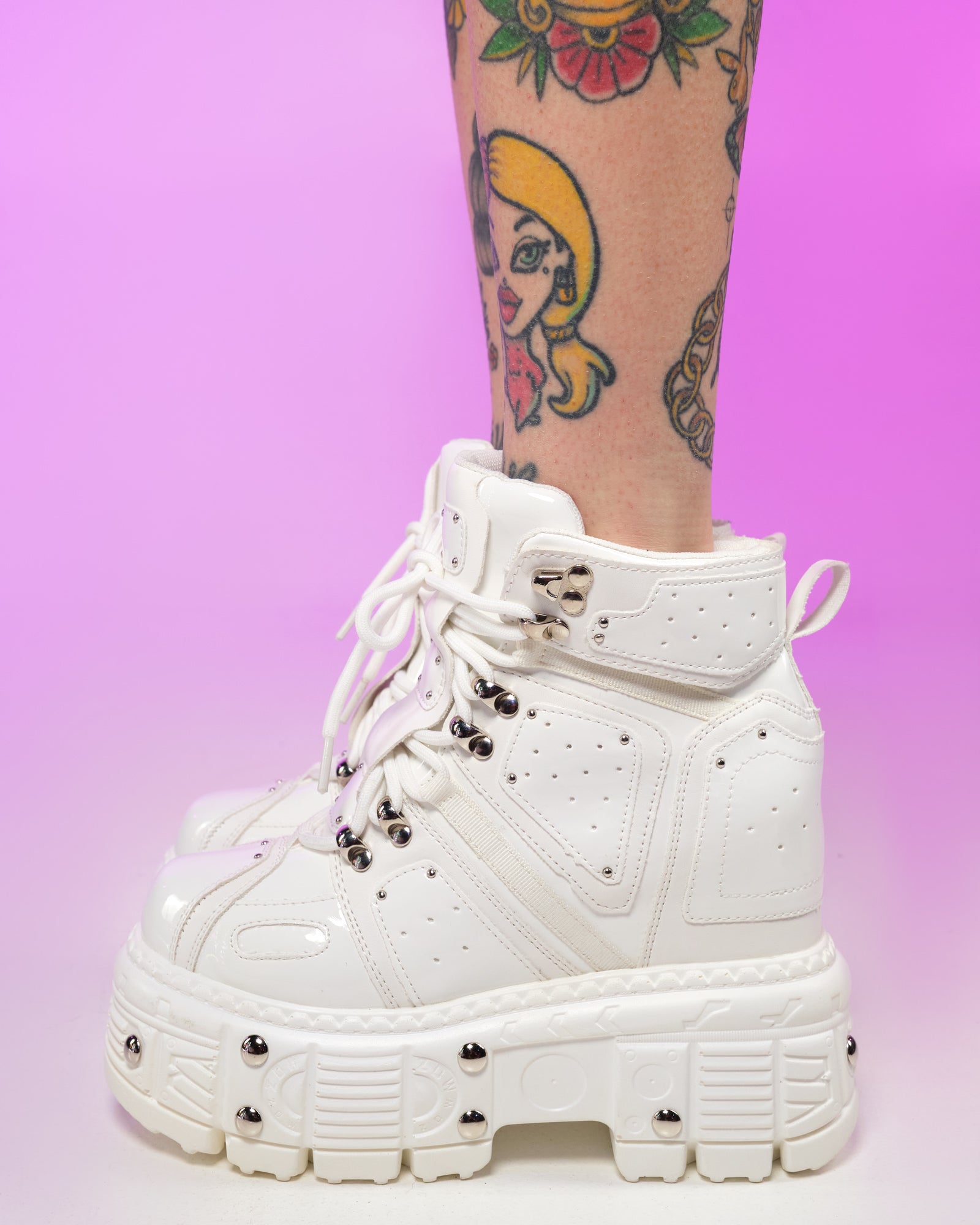 White wedge best sale sneakers