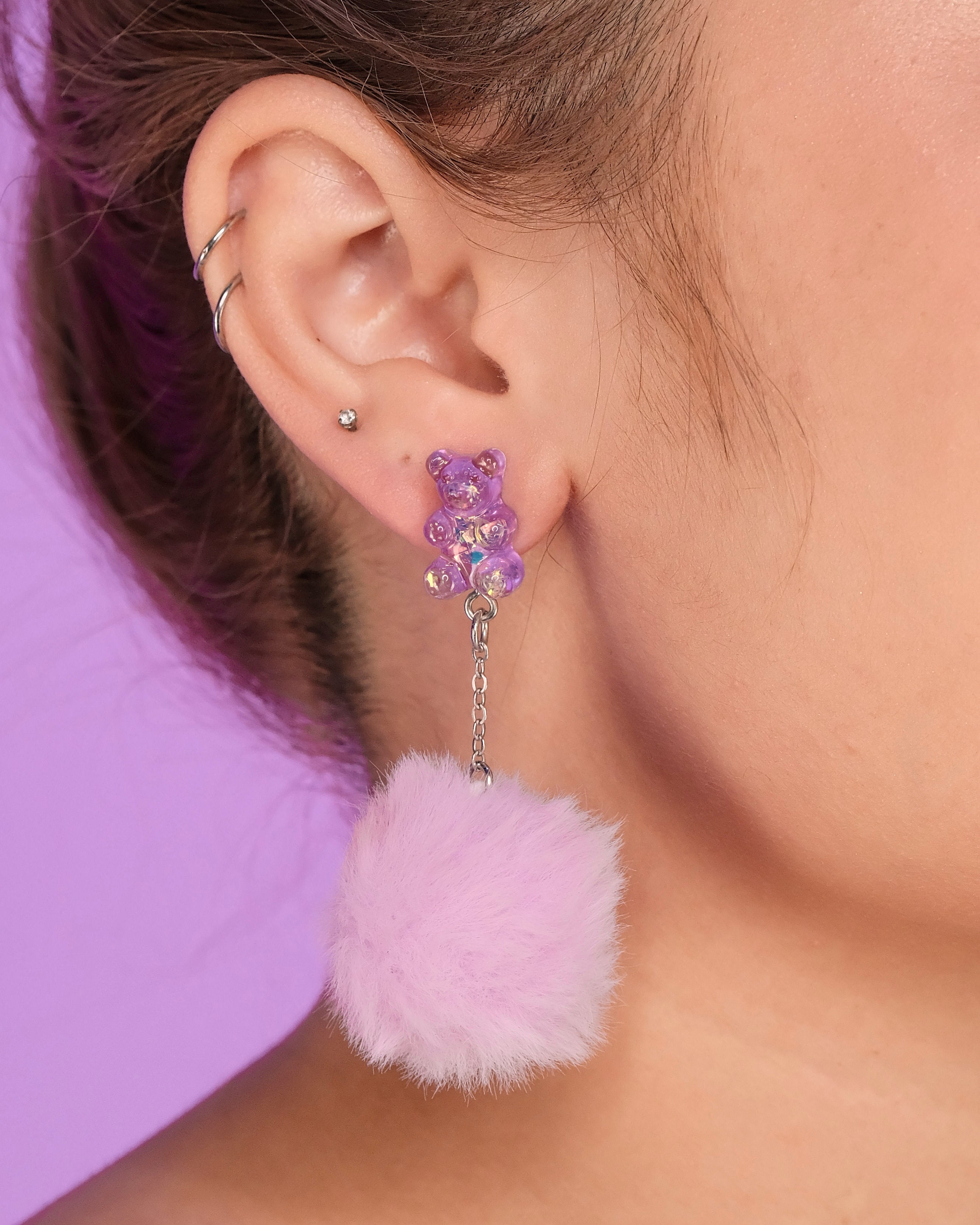 Your Teddy Gummy Bear Plush Earrings - Rave Wonderland