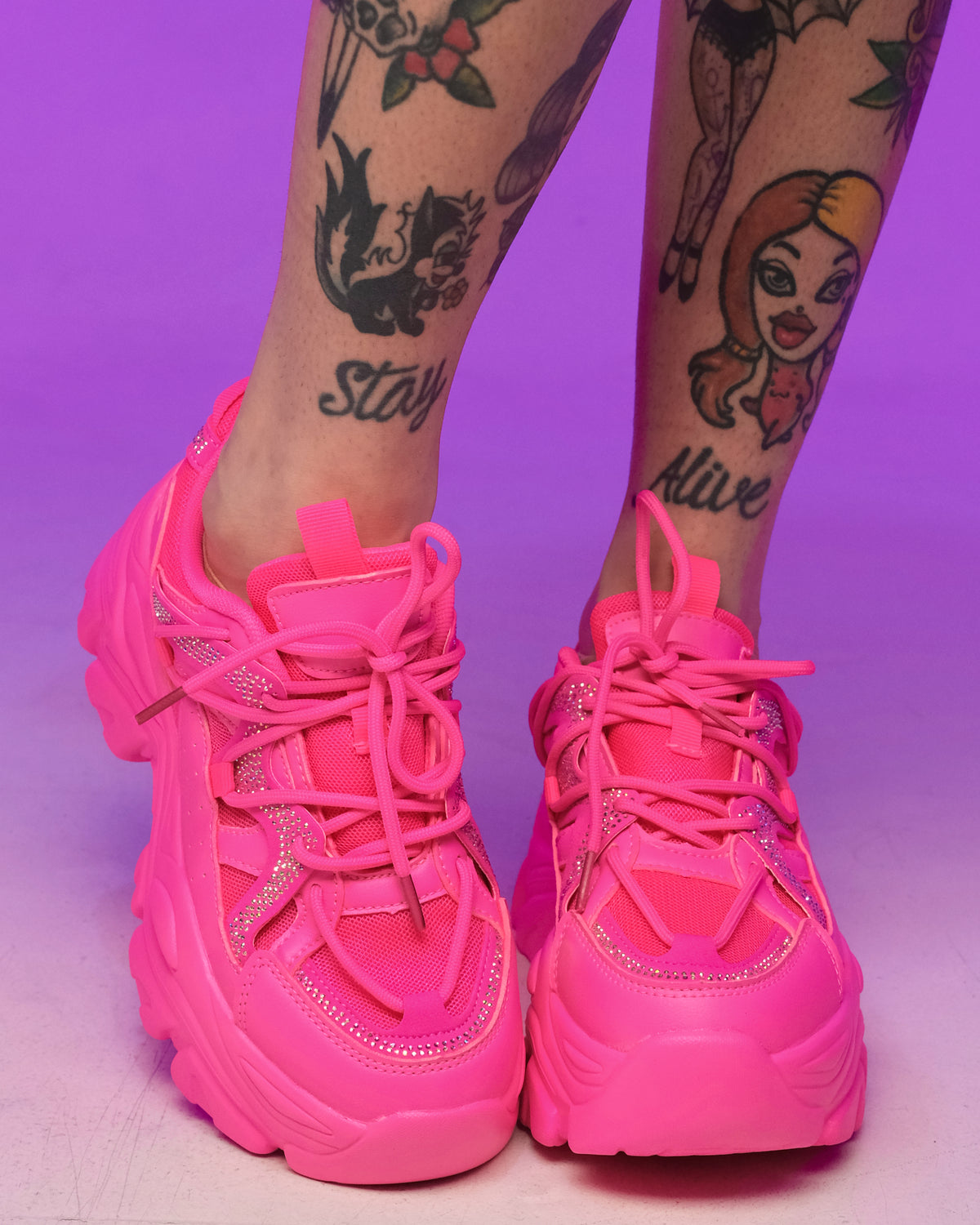 Hot Pink Steppin' Out Sneakers, 6 | Rave Wonderland | Outfits Rave | Festival Outfits | Rave Clothes