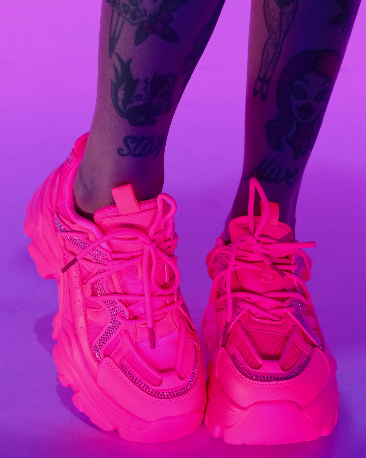 Hot Pink Steppin' Out Sneakers, 6 | Rave Wonderland | Outfits Rave | Festival Outfits | Rave Clothes