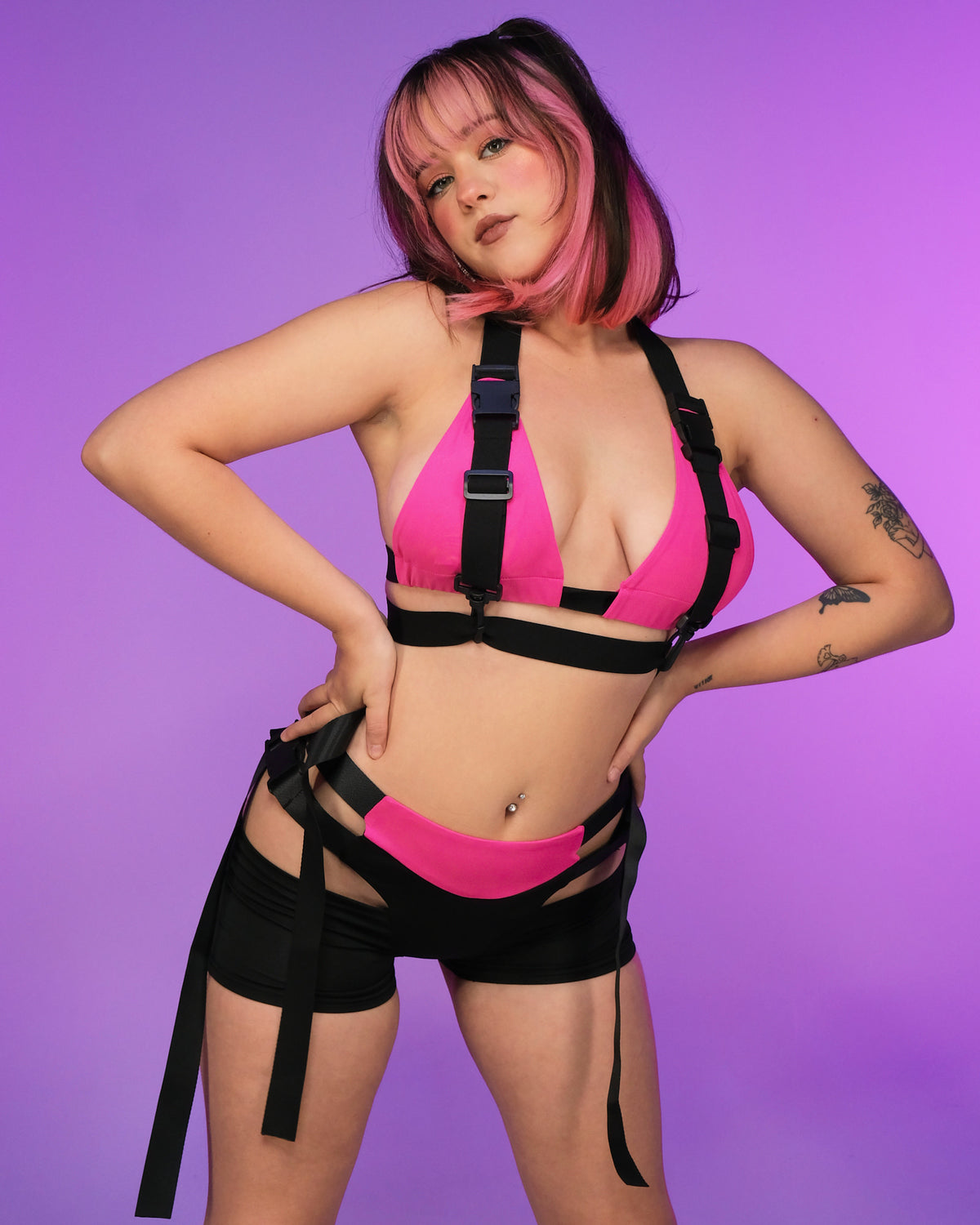 Electric Pink 2pc Buckle Set