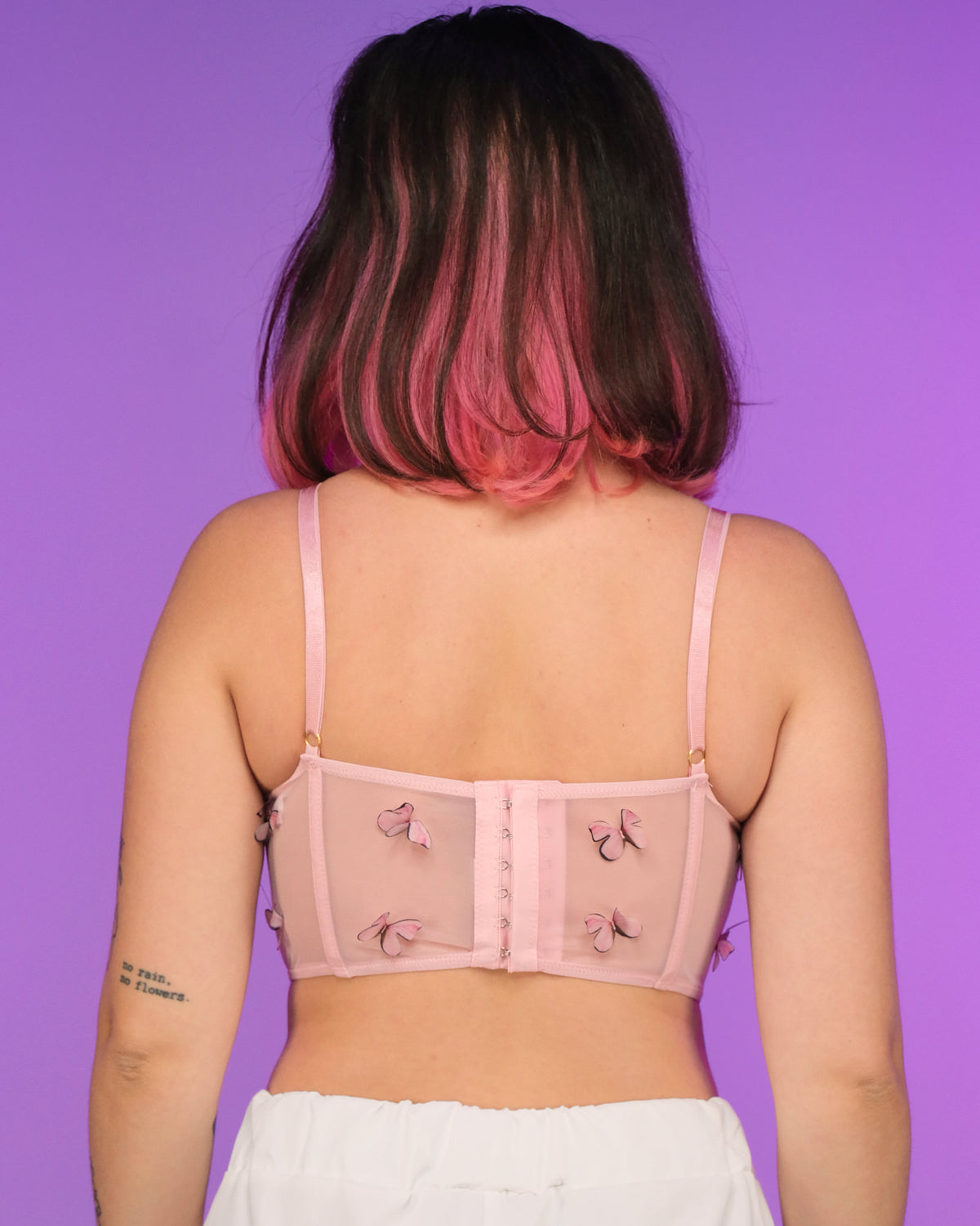 Baby Pink Butterfly Bustier Top