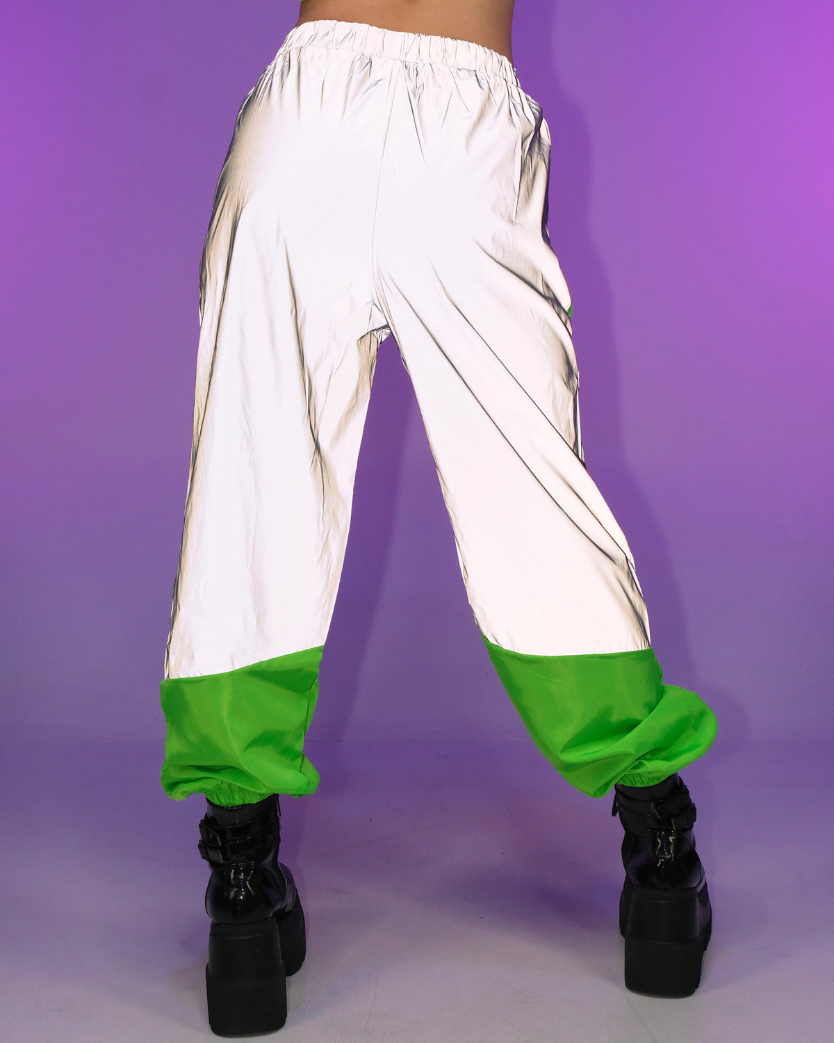 Electric Green Contrast Joggers