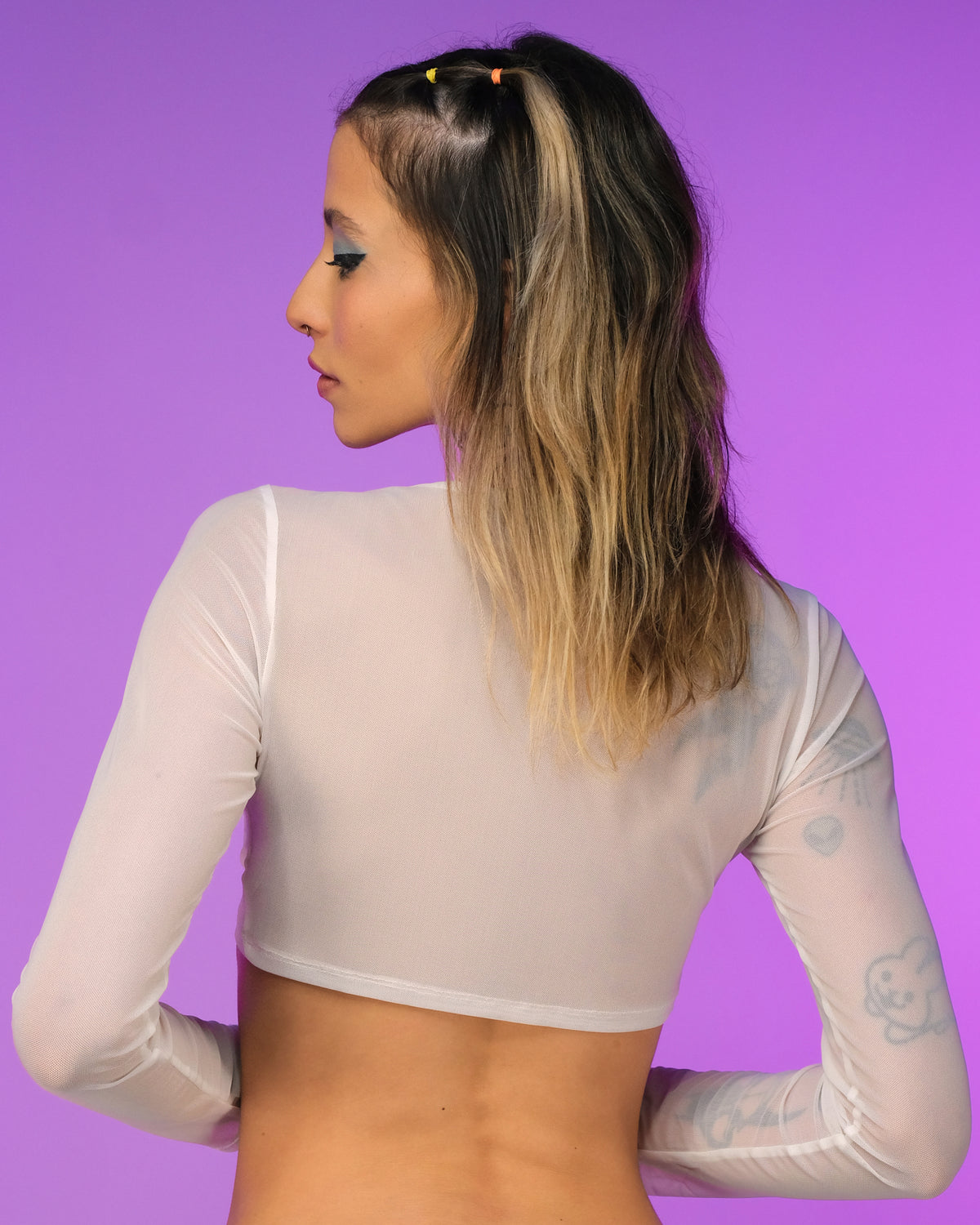 Ring My Bell White Mesh Top