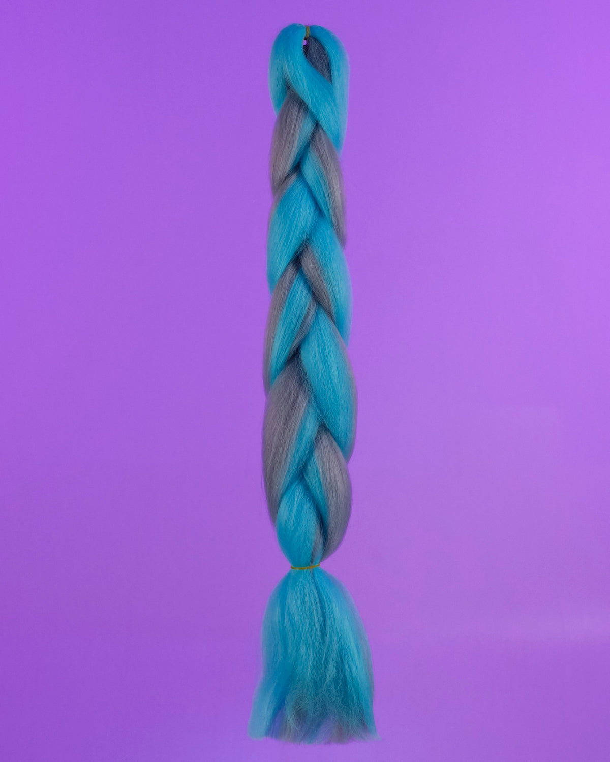 24" Grey and Turquoise Braiding Hair Extensions