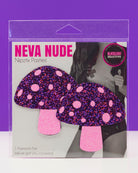 Alice Down The Rabbit Hole Pink Glitter UV Blacklight Shroom Nipztix Pasties - Rave Wonderland