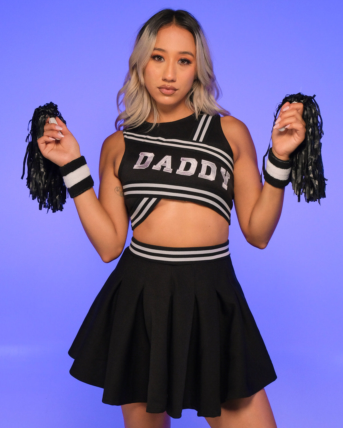 6pc Daddy's Girl Cheerleader Costume - Rave Wonderland