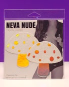 Alice Down The Rabbit Holographic White Glitter Shroom Pasties - Rave Wonderland
