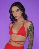 Red Rave Bikini Wrap Top - Rave Wonderland