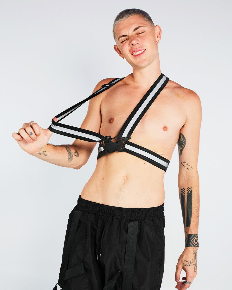 Danger Zone Neon Reflective Buckle Vest - Rave Wonderland