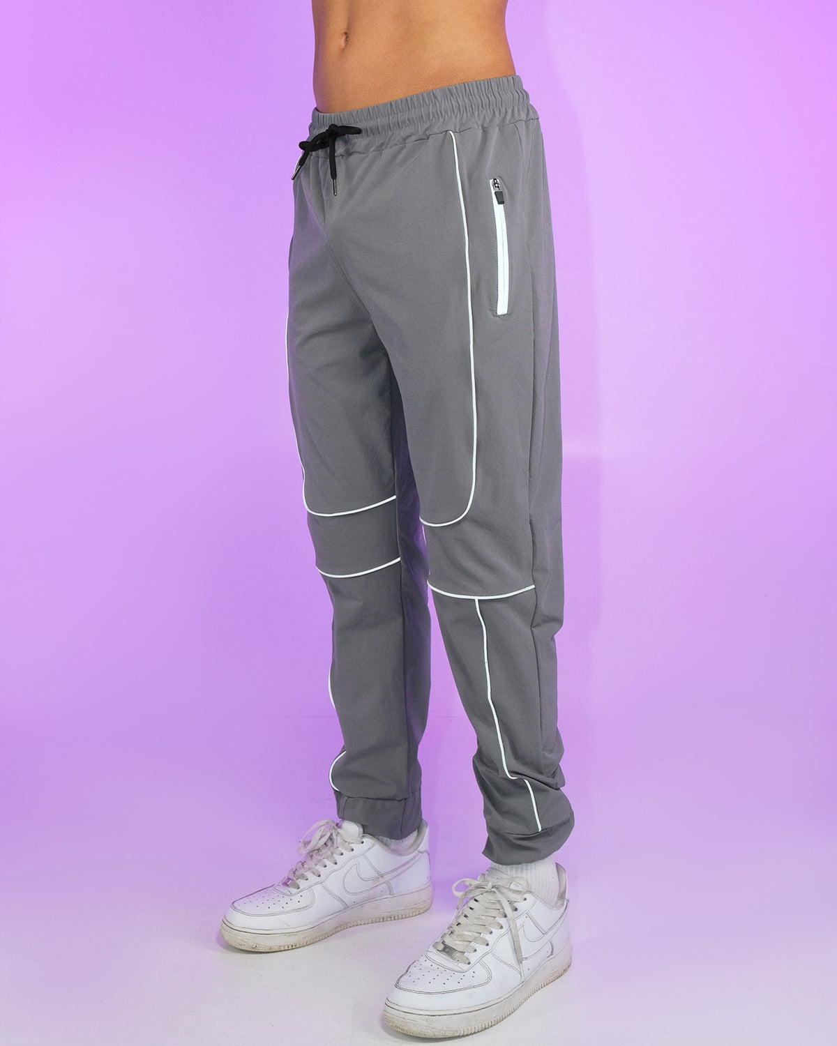 Gray Reflective Joggers – Rave Wonderland - Main Image