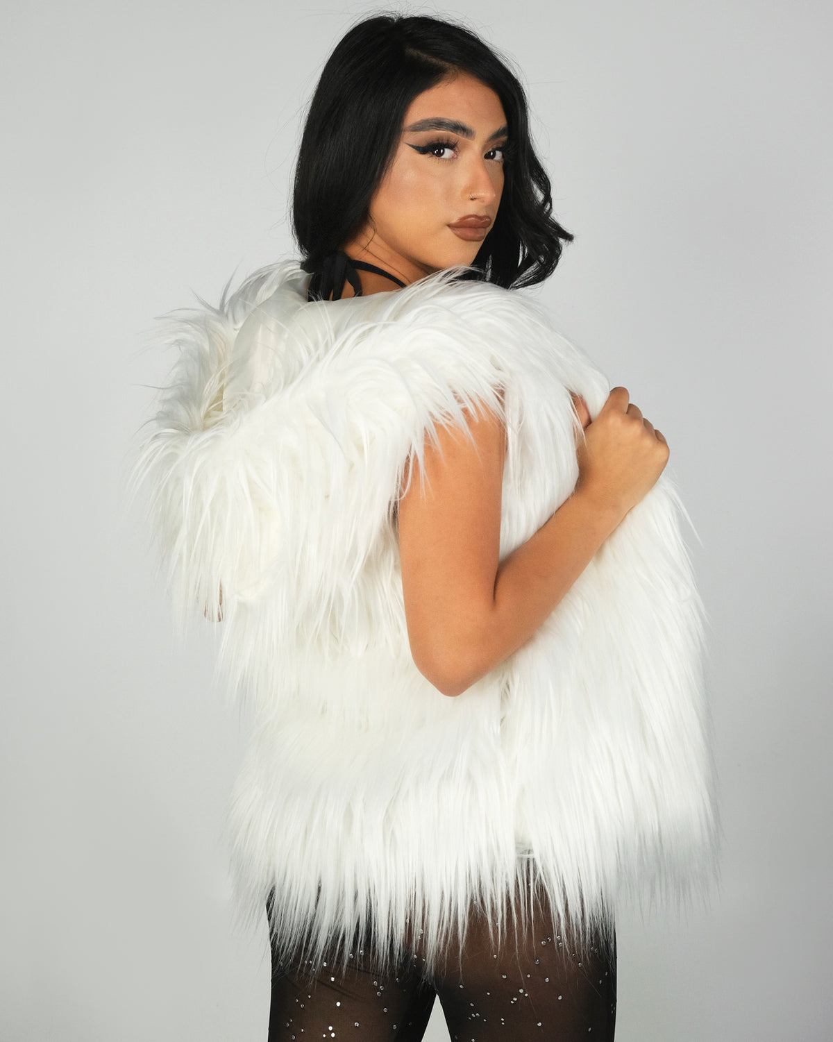 Multi-Color LED Hooded Faux Fur Vest – Rave Wonderland