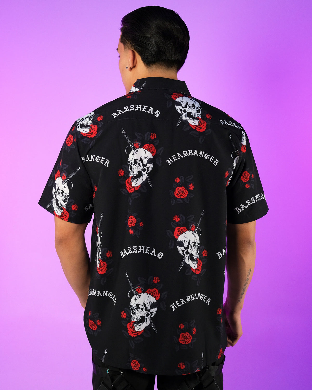 Skull & Rose Basshead Hawaiian Shirt