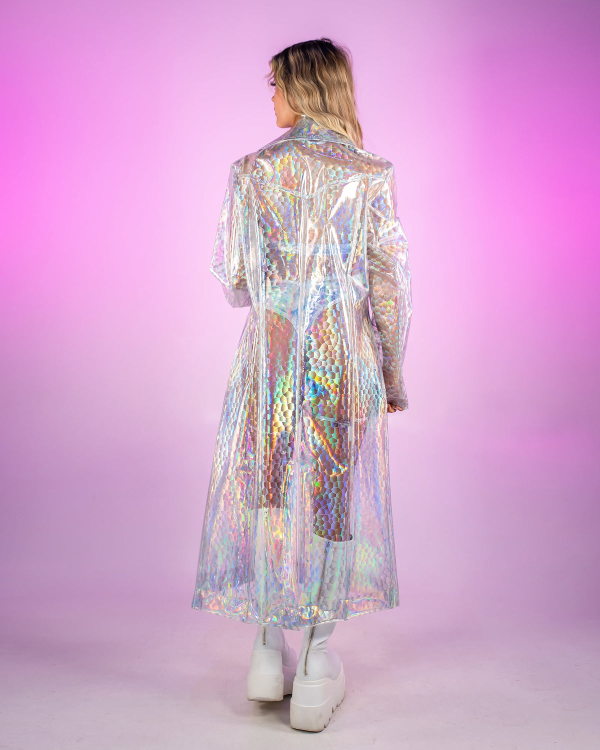 Holo Prism Transparent Trench Coat