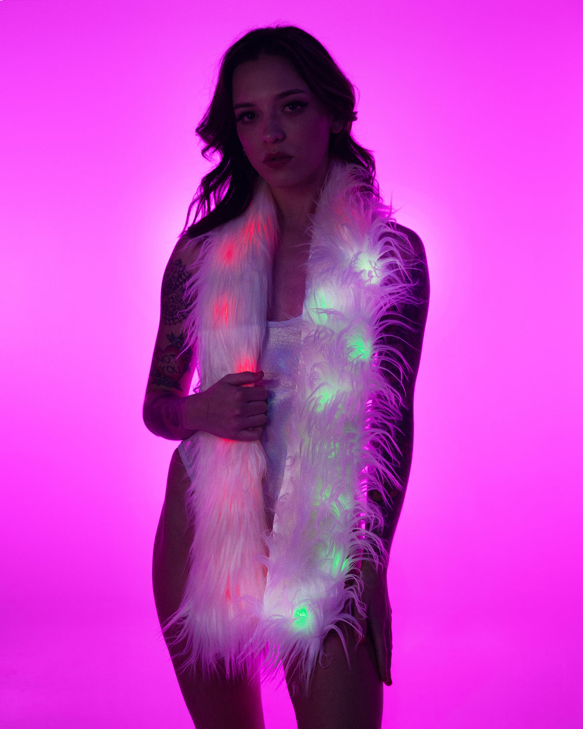 Multi-Color LED Faux Fur Boa