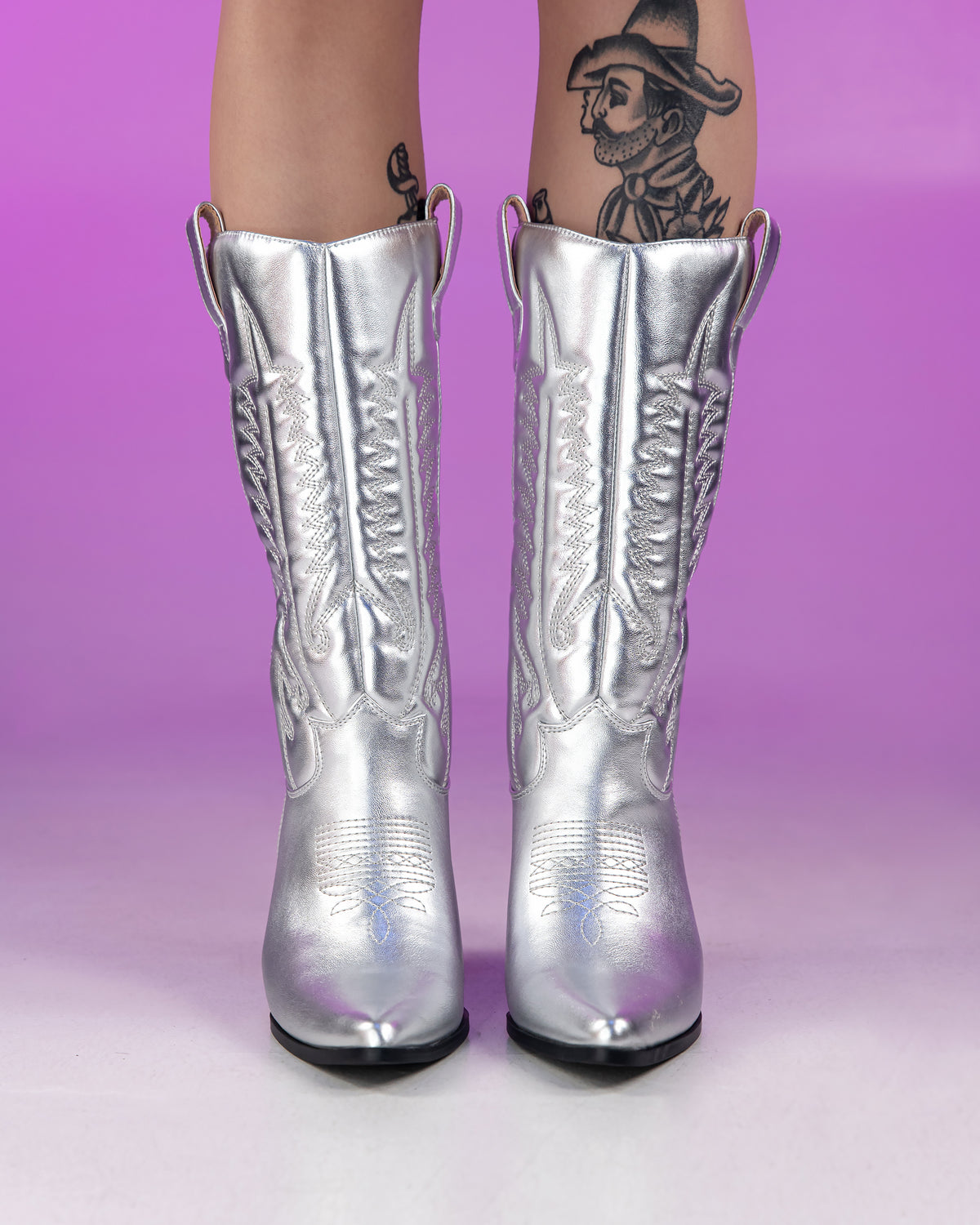 Southern Belle Silver Cowboy Boots