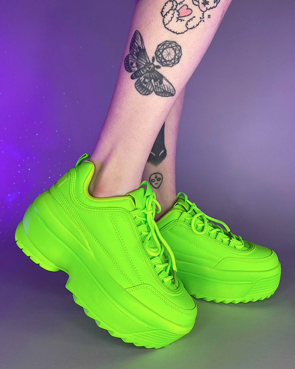 Neon Green Walkin' On A Dream Sneakers