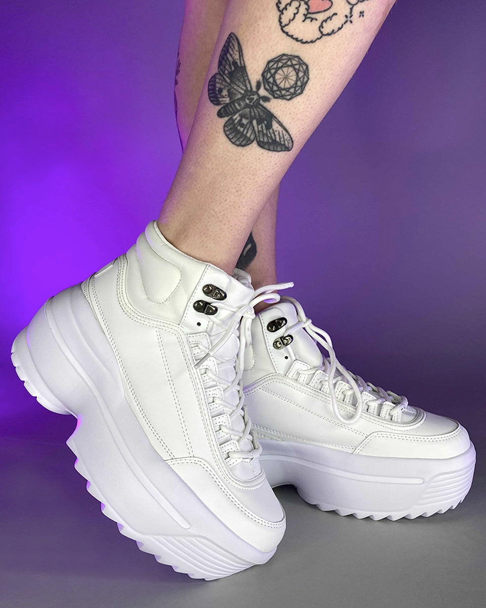 White High Livin' Women's Hi Top Sneakers – Rave Wonderland