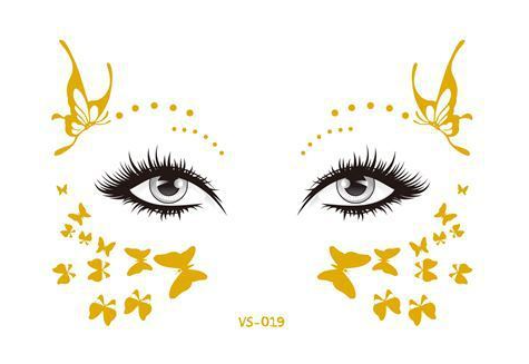 Butterfly Queen Gold Temporary Face Tattoo - Rave Wonderland