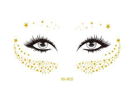 Born From Stardust Gold Temporary Face Tattoo - Rave Wonderland