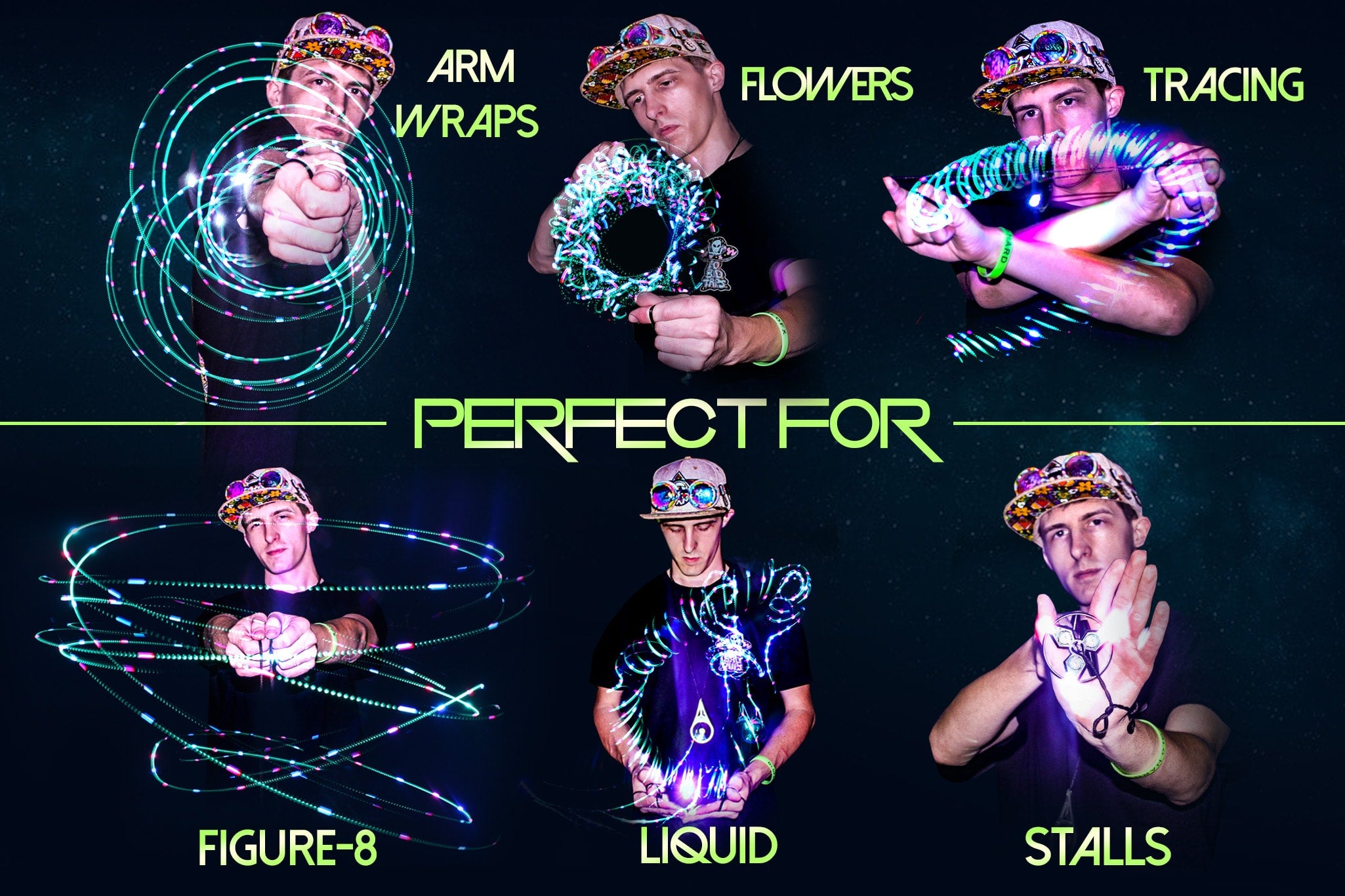 GloFX 3-LED Ion Orbit - Rave Wonderland