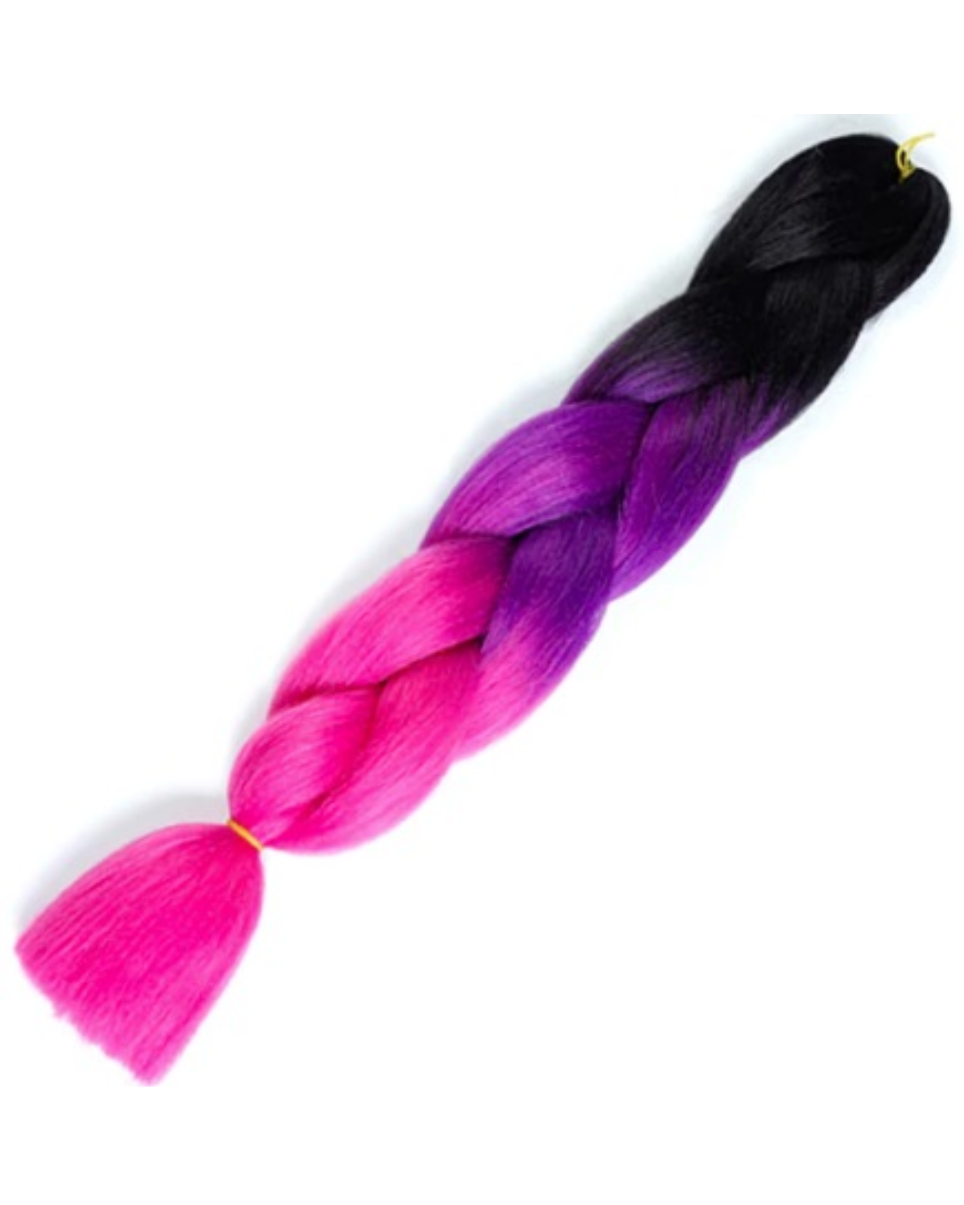 Ombre Black/Purple/Pink Braiding Hair Extensions - Rave Wonderland
