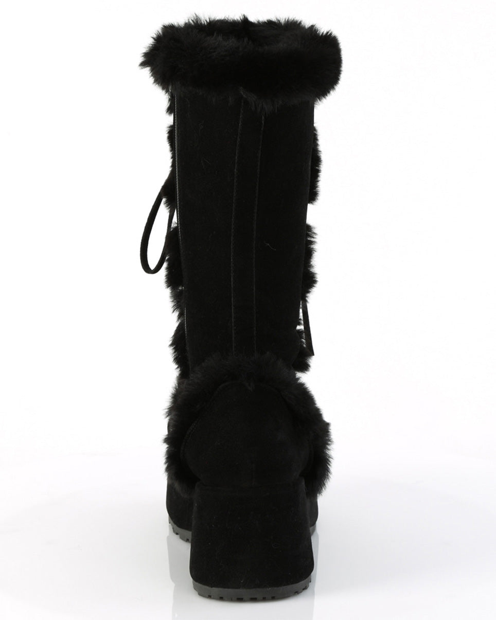Demonia Black Winter Solstice Faux Fur Boots
