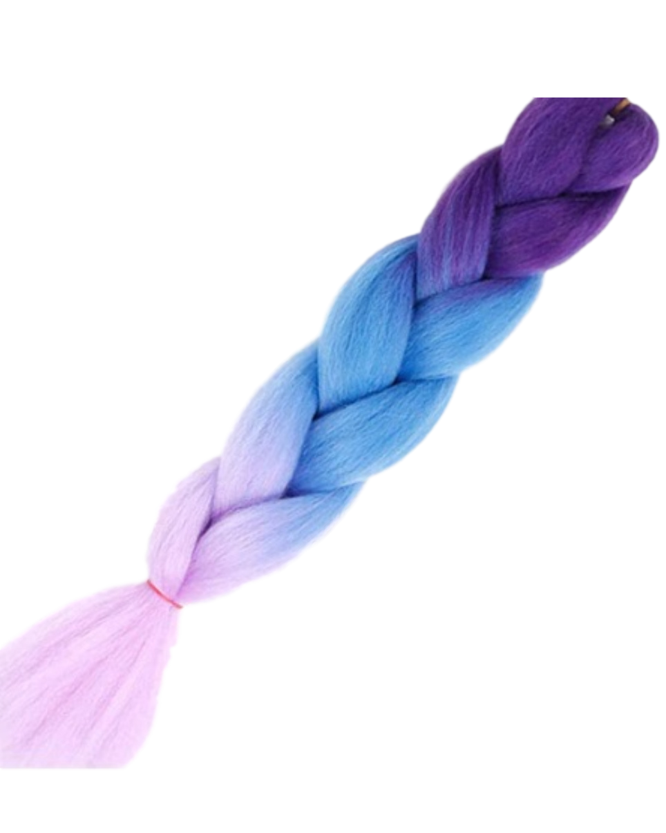 Ombre Purple/Blue/Lilac Braiding Hair Extensions - Rave Wonderland