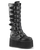 Demonia Damned Matte Black Knee High Boots - Rave Wonderland
