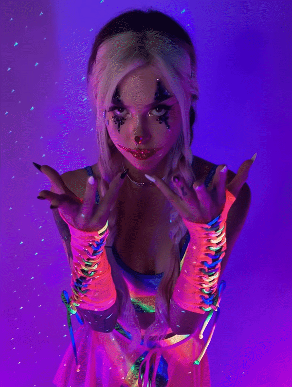 Over The Rainbow Lace Up Mesh Gloves - Rave Wonderland