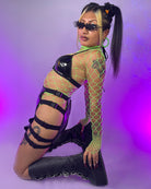 Long Sleeve Fishnet Bodysuit - Rave Wonderland