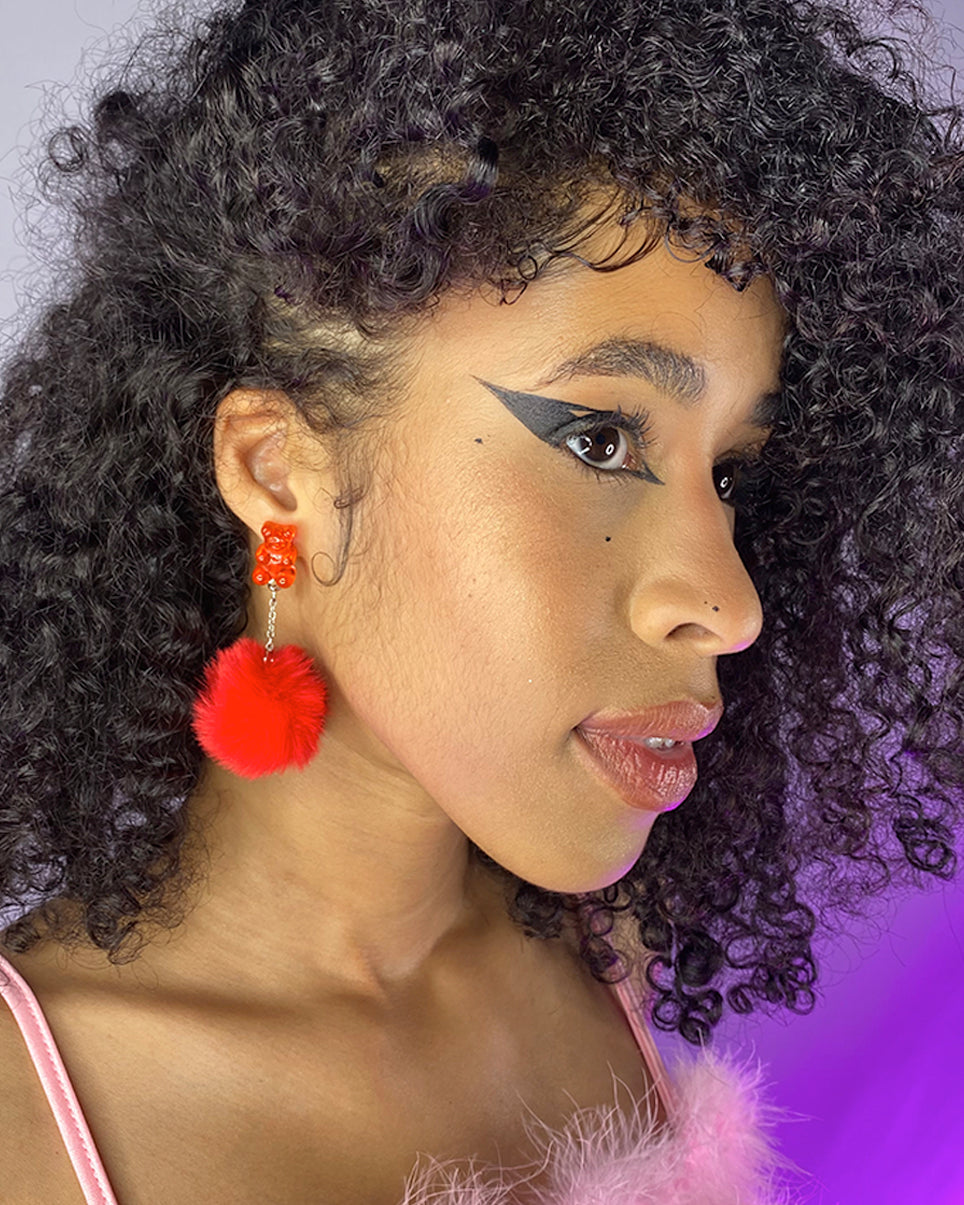 Your Teddy Gummy Bear Plush Earrings - Rave Wonderland