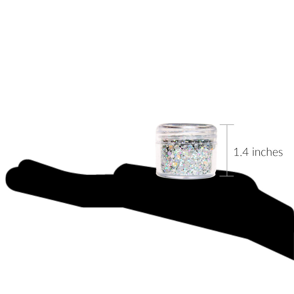 Silver Chunk Body and Face Festival Glitter (Large 15 Grams) -  rave wear, rave outfits, edc, booty shorts