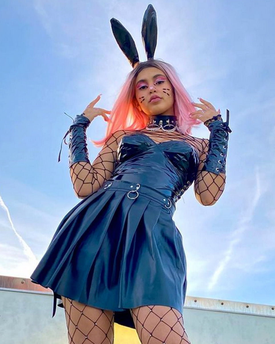 Goth BB Pleated Skirt - Rave Wonderland
