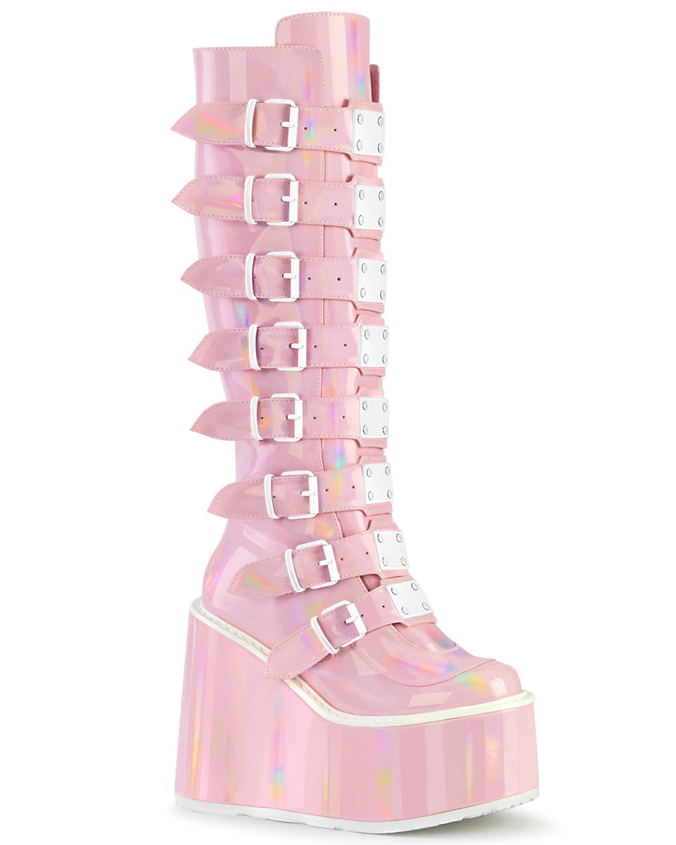 Demonia Swing Pink Hologram Boots